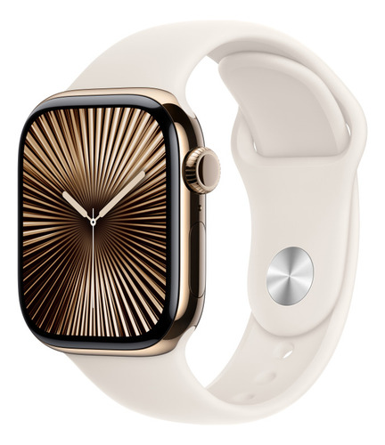 Apple Watch S10 Gps Cell 42mm Titan Oro-blanco S/m Oro Correa Deportiva Blanco Estelar Titanio, Oro