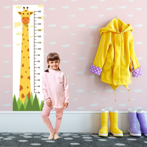 Régua De Crescimento Infantil Adesivo De Parede Girafa Cor Amarelo