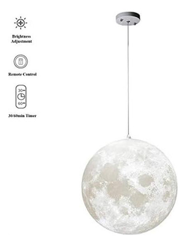 Mq Lámpara Colgante Moon De 10 Pulgadas Con Control Remoto,