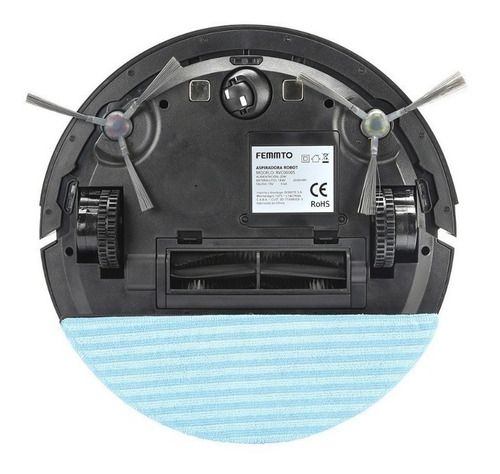 Imagen 4 de 5 de Aspiradora Robot Femmto 220V Negra Con Mapeo Inteligente Giroscopica