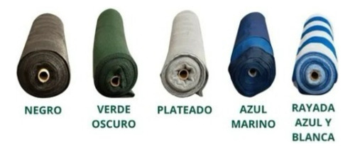 Tela Mediasombra Blanca Y Azul 80% 4 Mts De Ancho X 11 Mts Azul