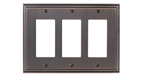 Placa Pared Bronce Oscuro 3 Interruptores Mulholland Decora