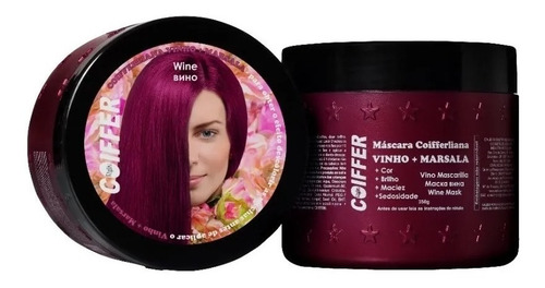 Imagem 2 de 6 de Máscara Marsala Vinho Coiffer Cosméticos 350g Sem Amônia