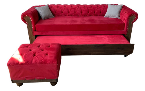 Sillon Cama Chesterfield Pana Anti Mancha Colores