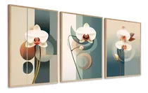 Comprar Kit Quadros Decorativos Flores Orquídea Abstrato Com Moldura