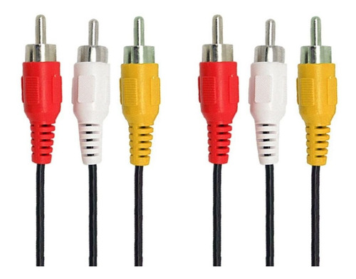 Imagen 2 de 3 de Cable 3 Rca A 3 Rca Audio Y Video 1.5 Metros Tcs