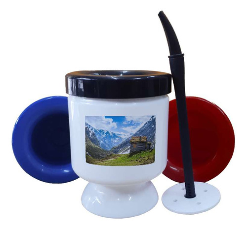 Mate Plastico Noruega Cabaña Montañas Nevadas