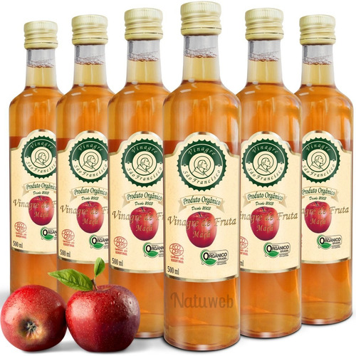 6x Vinagre De Maçã Orgânico 500ml São Francisco 