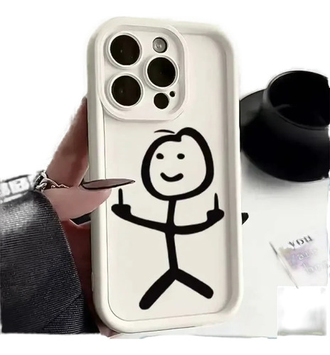 Funda De Silicona Cartoon Matchman Para iPhone 15 14, 2 Unid