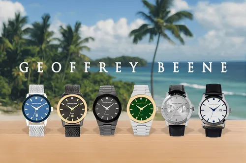 Geoffrey Beene Reloj Analógico De Acero Inoxidable Con Mov.