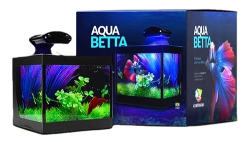 Aquário Betteira Kit Pronto P/uso Com Led Bivolt E Decoração