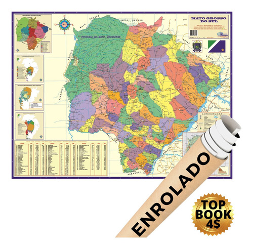 Mapa Estado De Mato Grosso Do Sul Gigante - Enrolado
