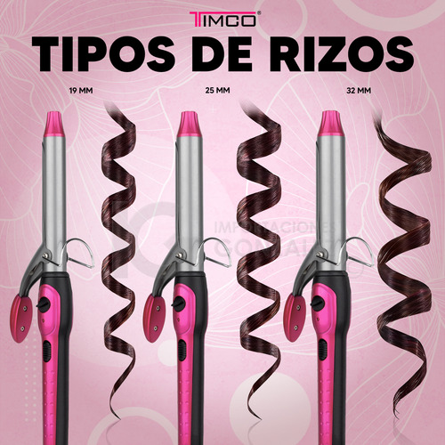 Tenaza Rizadora De Cabello Timco® Titanio Cer + Ion 33mm.