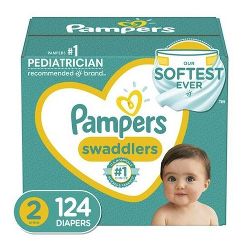 124 Pañales Desechables Pampers T2 - Unidad a $1641