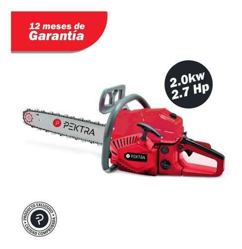 Imagen 2 de 9 de Motosierra A Explosion Naftera 52cc Pektra 20 + Accesorios