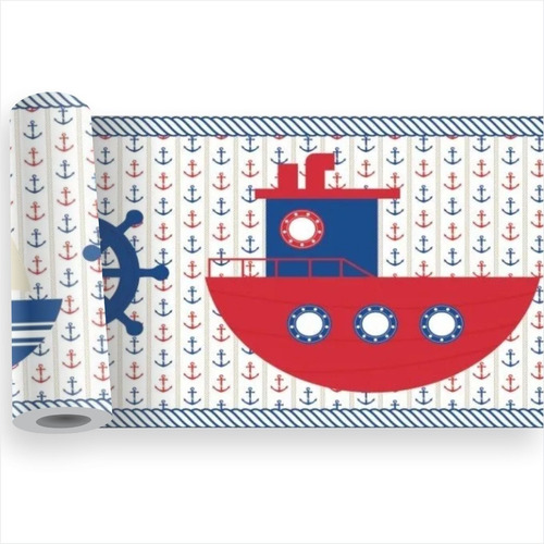 Faixa Border Adesivo Infantil Fundo Mar Peixe Nautica Kit06