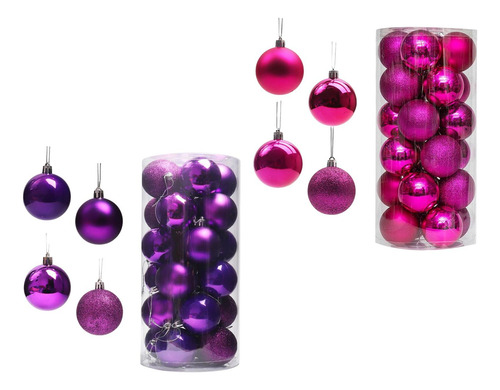 Adorno De Bolas De Navidad De 48 Piezas Inastillable Para