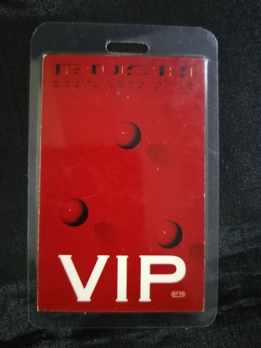 Rush Hold Your Fire World Tour 86-87 Pass Gafete Vip