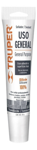 Sellador Transparente, 100% De Silicón, 85 Gr Truper 17562