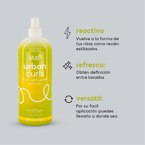 Tratamiento Activador Para Rizos Urban Curls Sin Sal 960 Ml