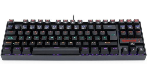 Teclado Gamer Redragon Kumara K552 Rainbow Outemu Red Esp Negro Español Latinoamérica