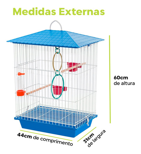 Gaiola para pássaros Vivopet Cockatoo com acessórios 1 Unidade