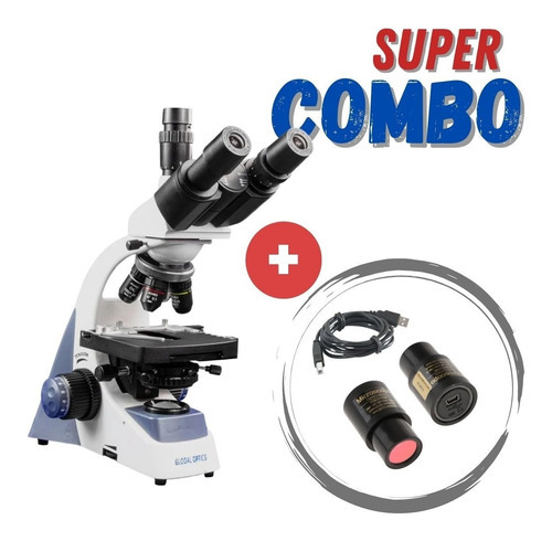 Microscopio Trinocular Acromático Correção De Ótica Finita Cor Cinza 110V/220V