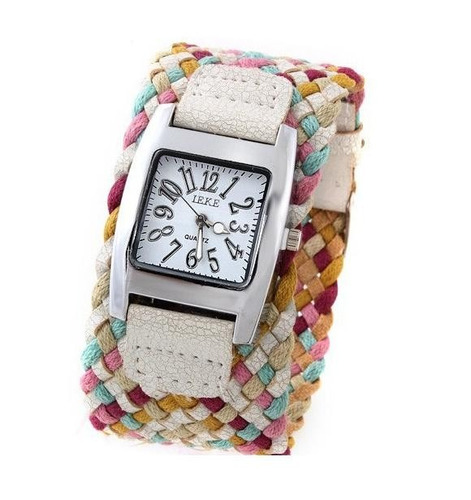 Reloj Con Correa De Cuero Trenzado Para Mujer Envio Gratis