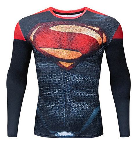 Playera De Compresión Para Hombre Superman Impreso De Manga