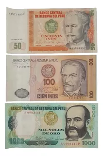 Billetes Colección Perú, 50 Y 100 Intis - 100 Soles