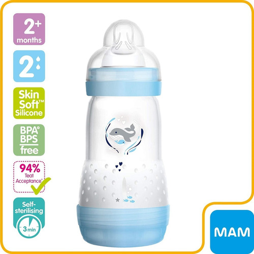 2 X 260 ML MAM Easy Start anti-cólico Auto esterilizadora a la botella de bebé Paquete de 2 ,