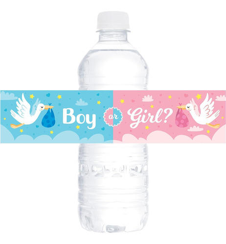 10 Etiquetas De Botella Agua Para Revelación Baby Shower