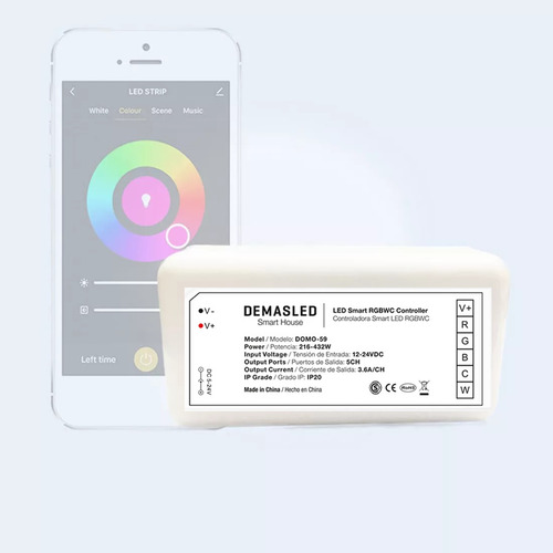 Controlador Led Rgb + Cct 12 24v Smart Wifi Rgbcw Controller