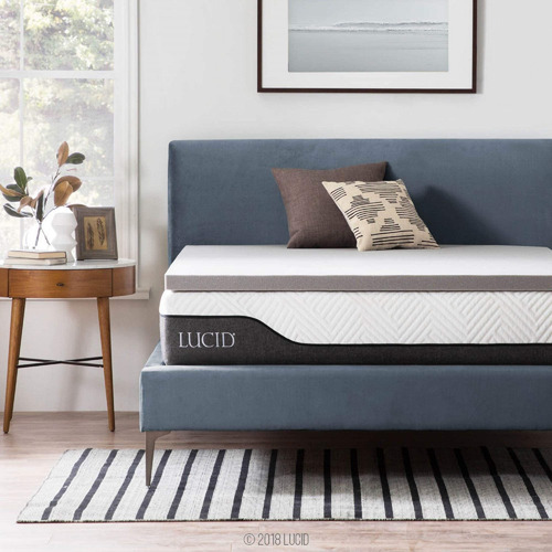Lucid Memory Foam Cubre Colchón Colchoneta Carbón Bambú