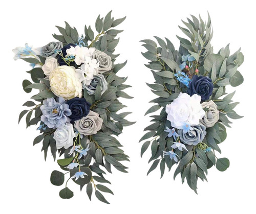 Arco De Boda Con Flores Naturales, Decoración Elegante Azul