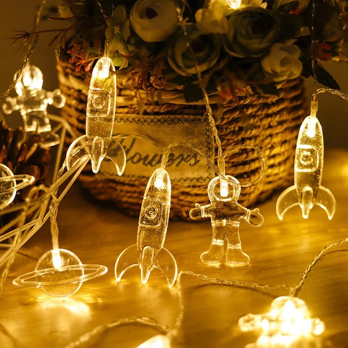 Nueva Batería Astronaut Rocket Planet Fairy Light Garl De 10