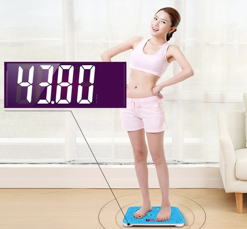 Imagen 4 de 6 de Balanza Digital Kanji Hasta 180kg De Baño Kjh-2015 Azul Rosa