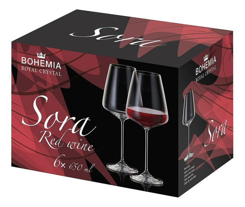 Copa Vino Set X6 650ml Sora Bohemia