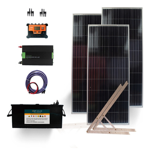 Kit Solar Completo 1500w Con Paneles 3x160w Onda Pura K7
