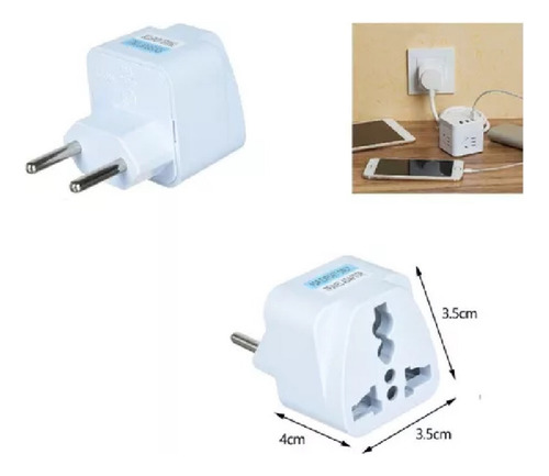 Adaptador Enchufe Universal Multinorma Para Brasil Pack X 4u
