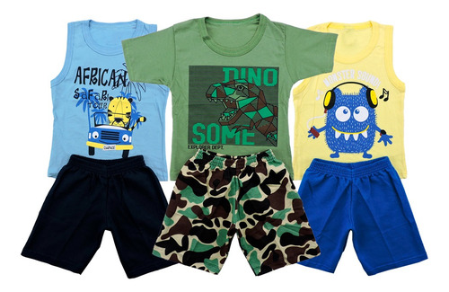 Kit Lote 6 Conjuntos Roupa Infantil Menino Masculino Atacado