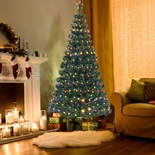 Árbol De Navidad Artificial De Fibra Óptica Led 7 Mod2
