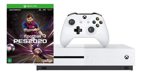 Microsoft Xbox One S 1TB Pro Evolution Soccer 2020 cor  branco