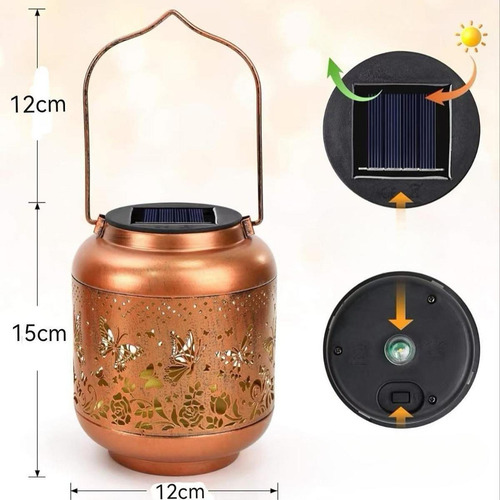 Linterna Solar Al Aire Libre Decoración Solar De Metal