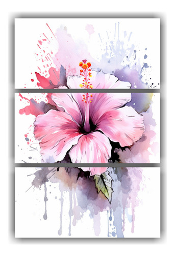 Tres Artes De Pared Hermoso Bouquet Elegante 70x105cm