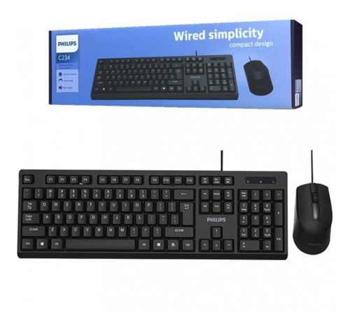 Imagen 3 de 3 de Kit Teclado Y Mouse Philips C234 Usb Black - Revogames
