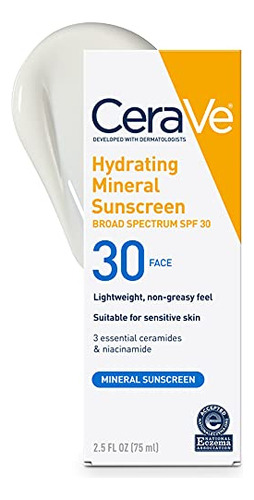 Protetor Solar Cerave 100% Mineral Spf 30 Para Rosto 75ml