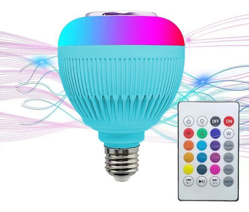 Foco Bocina Led Bluetooth Rgb Control Inteligente Luz