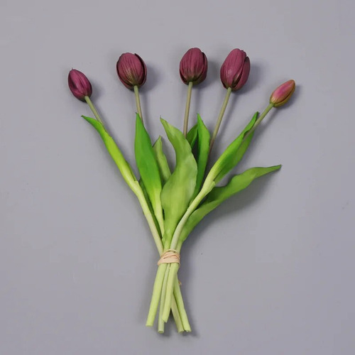 5 Unidades/ramo De Tulipanes Artificiales De Silicona, 40 Cm