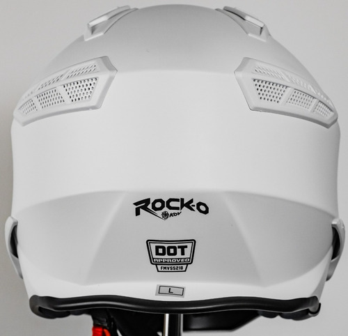 Imagen 5 de 5 de Casco Para Motociclista Kov Rocko Blanco Retro Certificado Color Blanco Tamaño Del Casco L